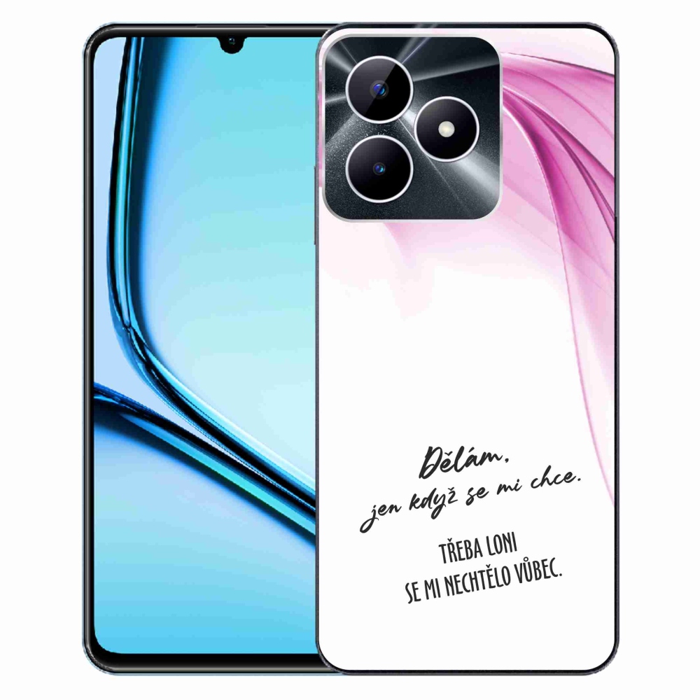 Gélový kryt mmCase na Realme Note 50 - vtipný text 12 biele pozadie