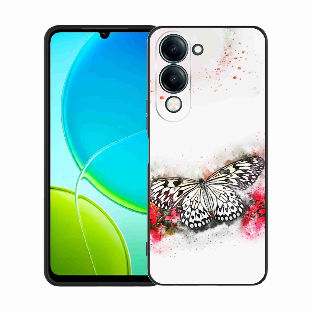 Gélový kryt mmCase na Vivo Y29s 5G - čiernobiely motýľ