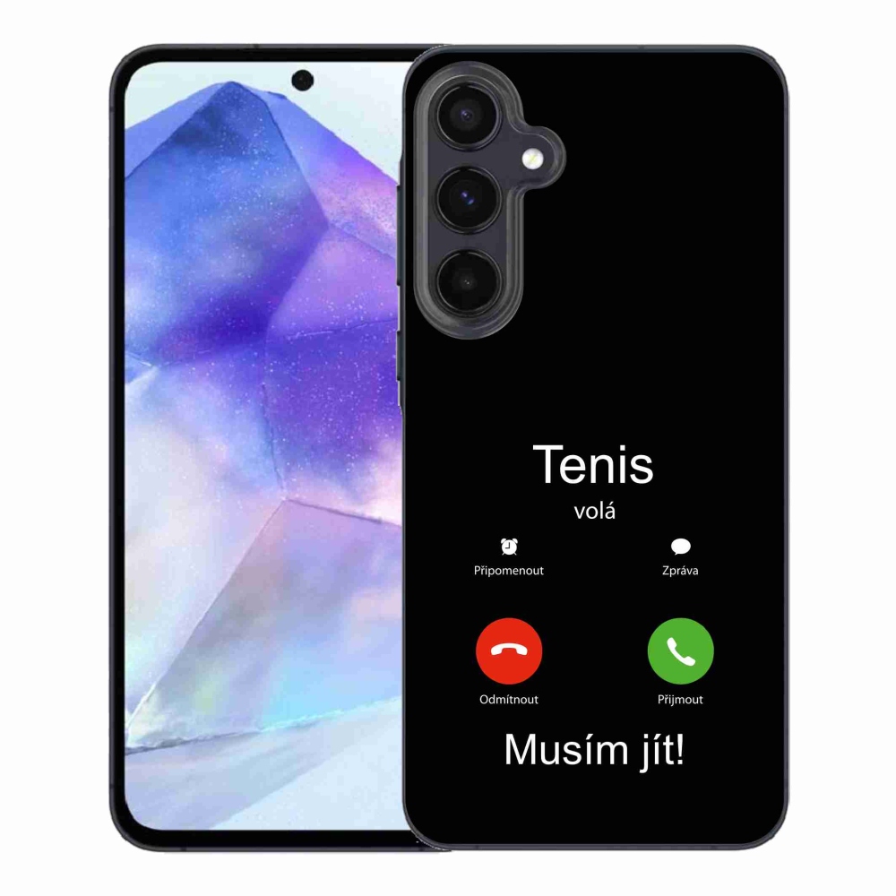 Gélový kryt mmCase na Samsung Galaxy A55 5G - tenis volá čierne pozadie