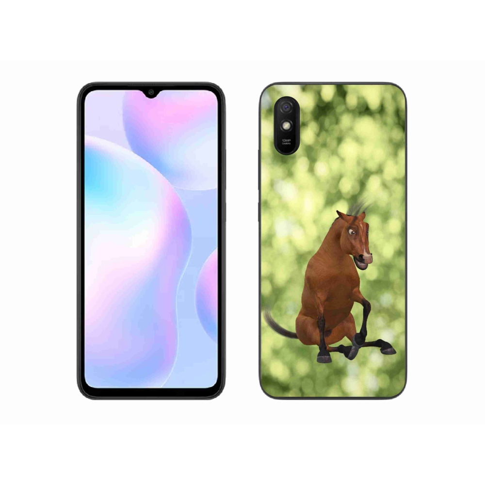 Gélový kryt mmCase na Xiaomi Redmi 9AT - hnedý kreslený kôň 1