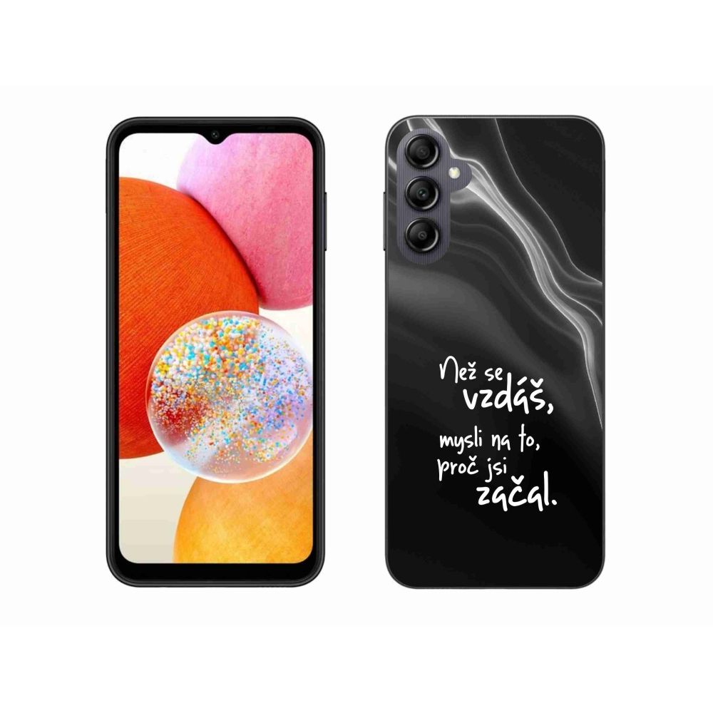 Gélový kryt mmCase na Samsung Galaxy A14 4G/5G - citát 2 čierne pozadie