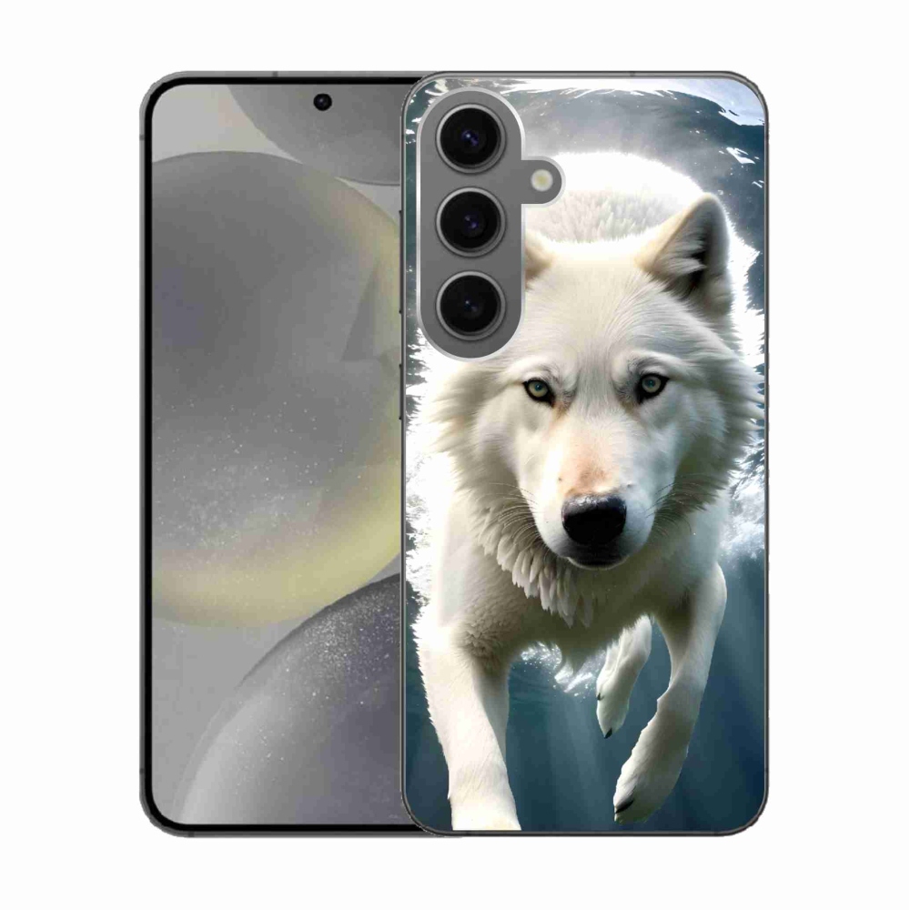 Gélový kryt mmCase na Samsung Galaxy S24 - biely vlk