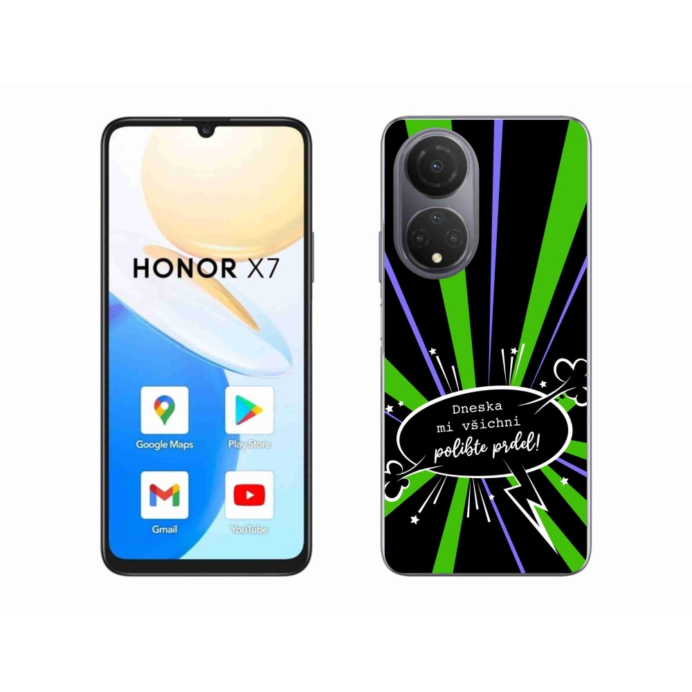 Gélový kryt mmCase na Honor X7 - vtipný text 15 čierne pozadie