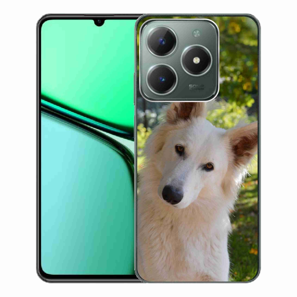 Gélový kryt mmCase na Realme C61 - biely švajčiarsky ovčiak 1
