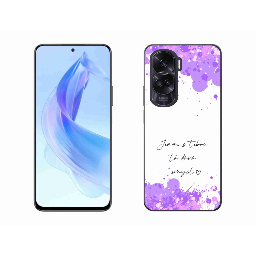 Gélový kryt mmCase na Honor 90 Lite - zamilovaný text biele pozadie