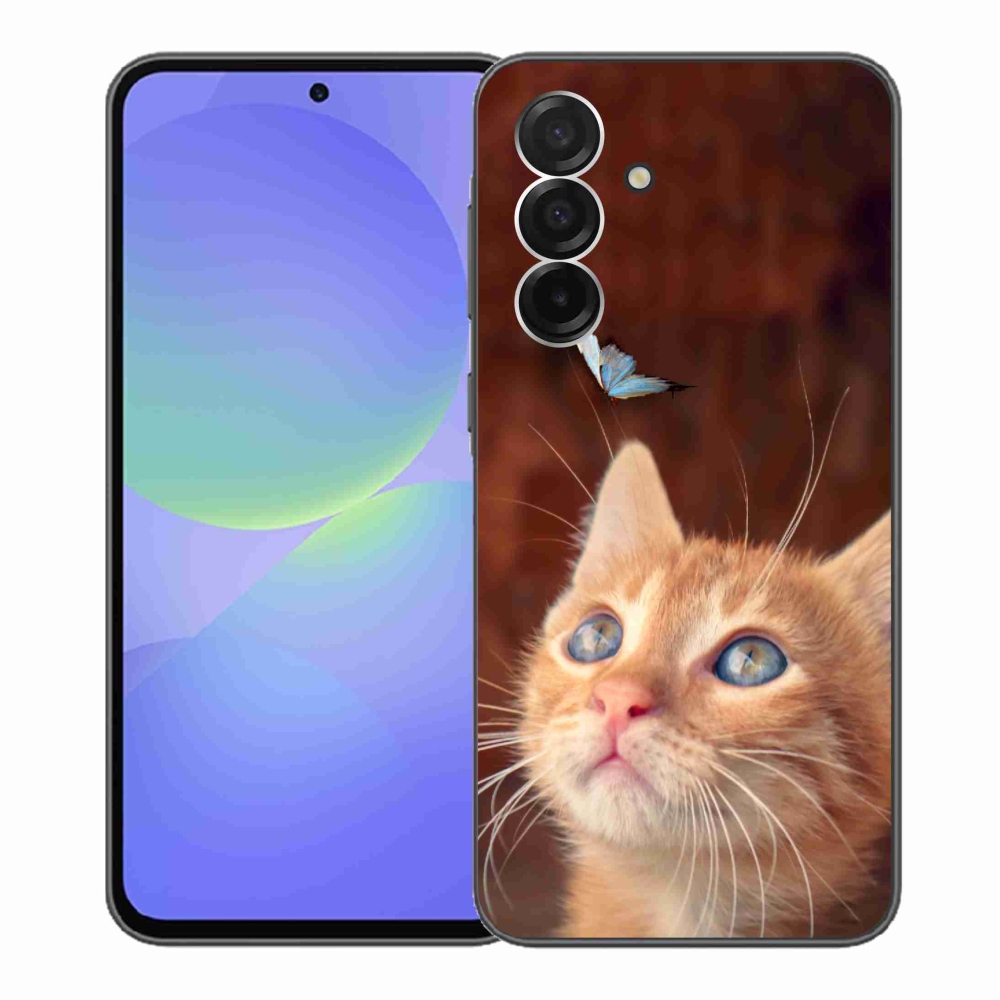 Gélový kryt mmCase na Samsung Galaxy A36 5G - motýľ a mačiatko