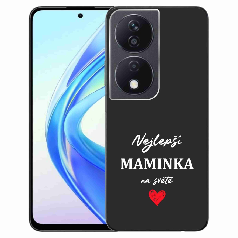 Gélový kryt mmCase na Honor X7b/Honor 90 Smart - najlepšia mamička 1 čierne pozadie
