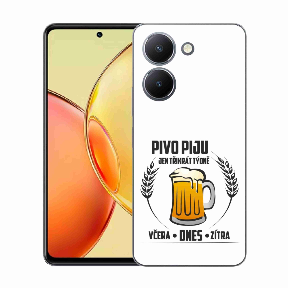 Gélový kryt mmCase na Vivo Y36 - pivný motív biele pozadie