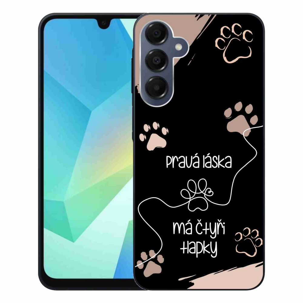 Gélový kryt mmCase na Samsung Galaxy A16 4G/5G - psí motív 1 čierne pozadie