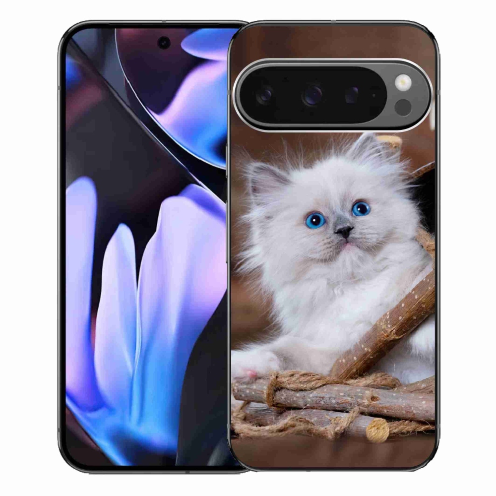 Gélový kryt mmCase na Google Pixel 9 Pro XL - biele mačiatko