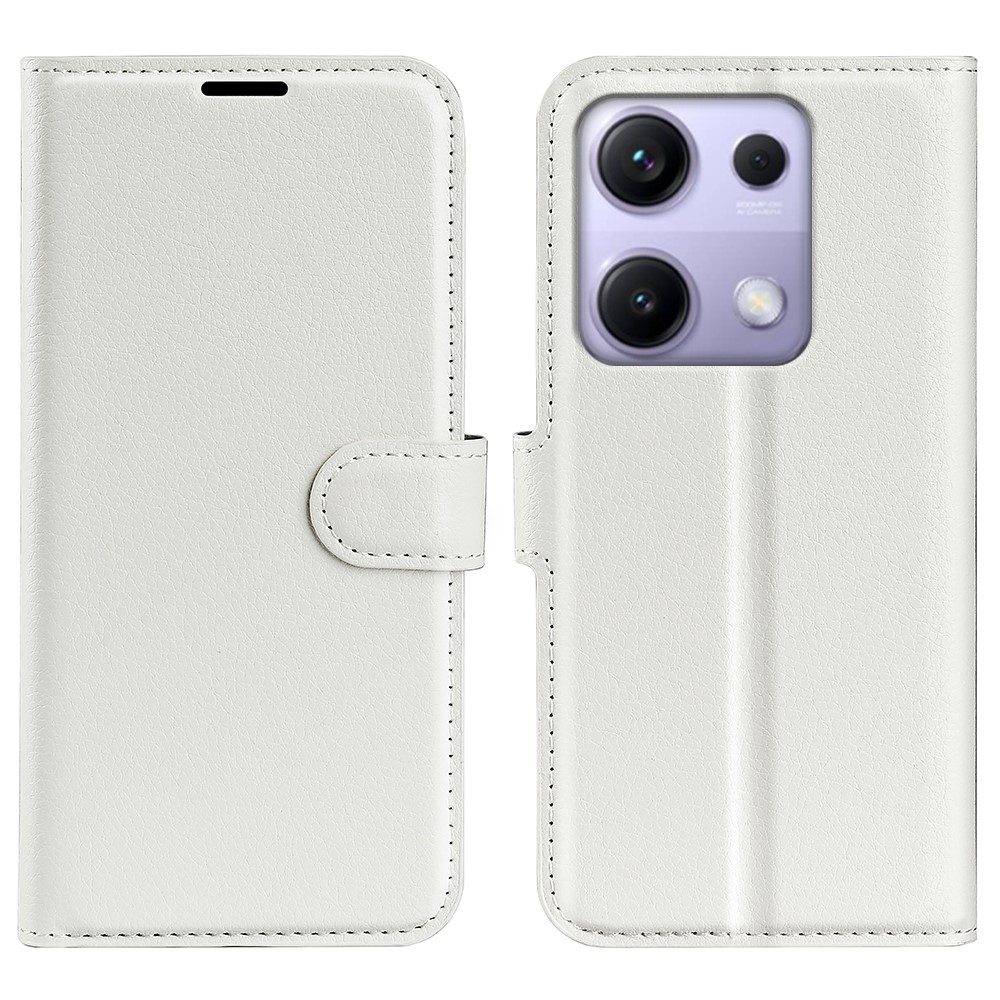 Litchi knižkové púzdro na Xiaomi Redmi Note 14S - biele