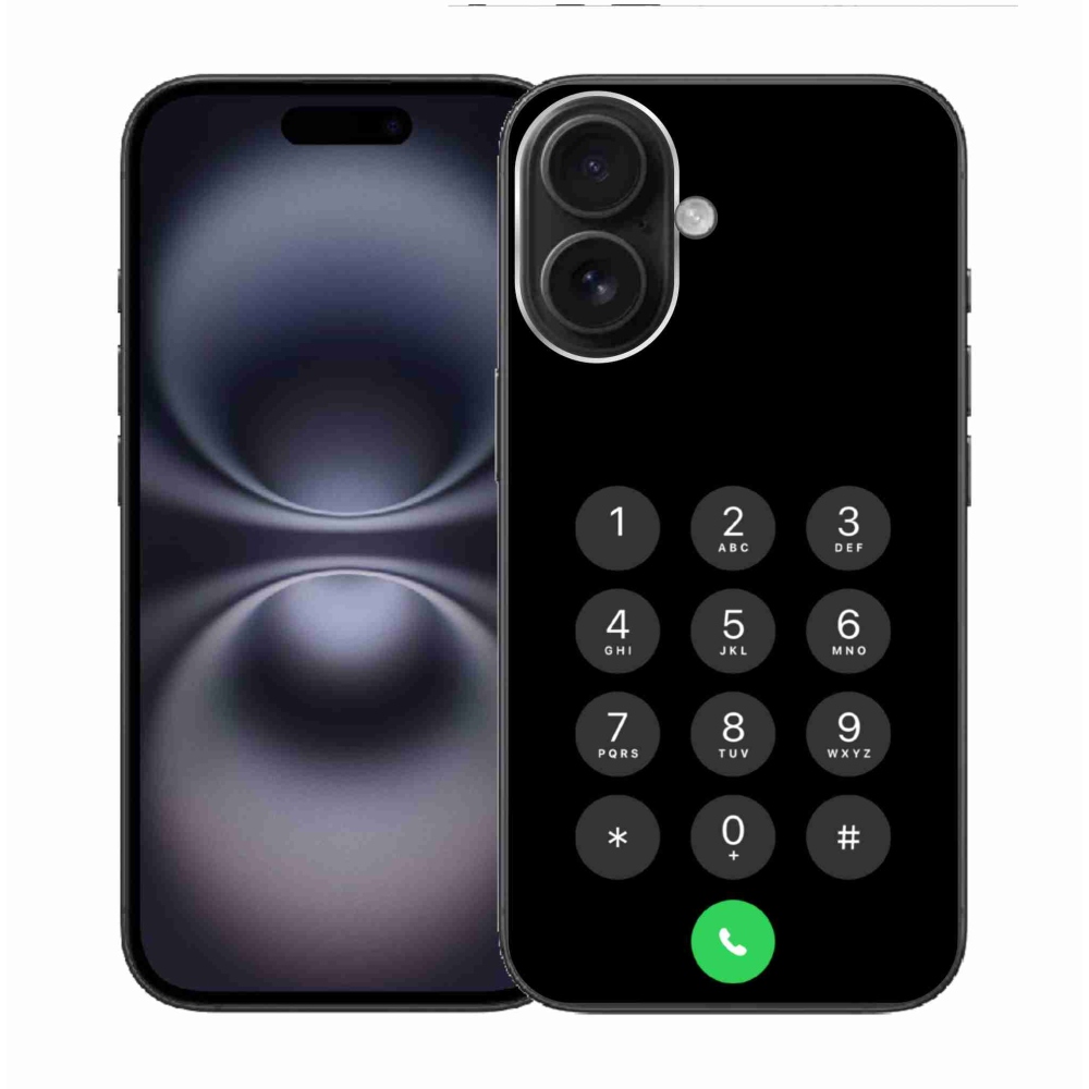 Gélový kryt mmCase na iPhone 16 - čierny číselník