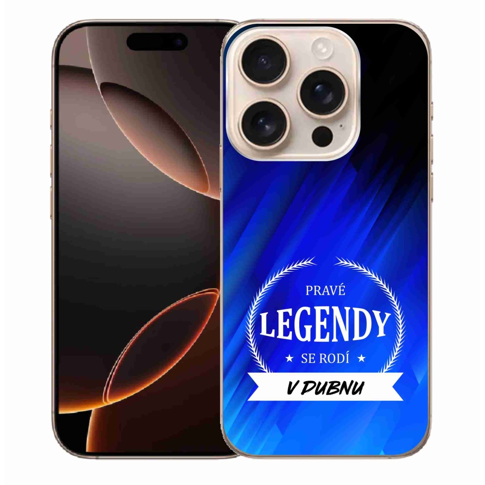 Gélový kryt mmCase na iPhone 16 Pro Max - legendy v apríli modré pozadí