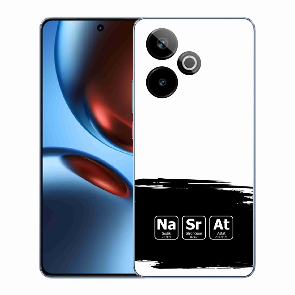 Gélový kryt mmCase na Realme GT 7 5G/GT 7T 5G - chemické prvky čiernobiele pozadie