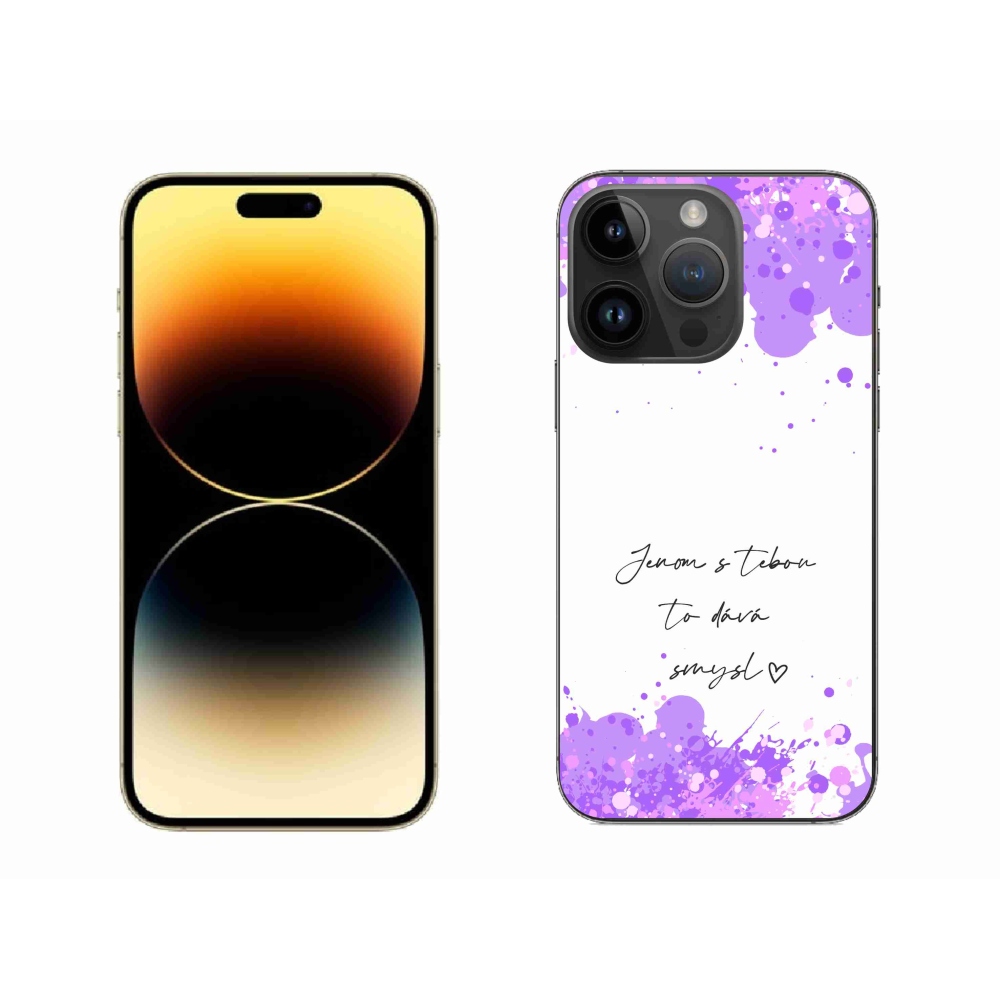 Gélový kryt mmCase na iPhone 14 Pro Max 6.7 - zamilovaný text biele pozadie