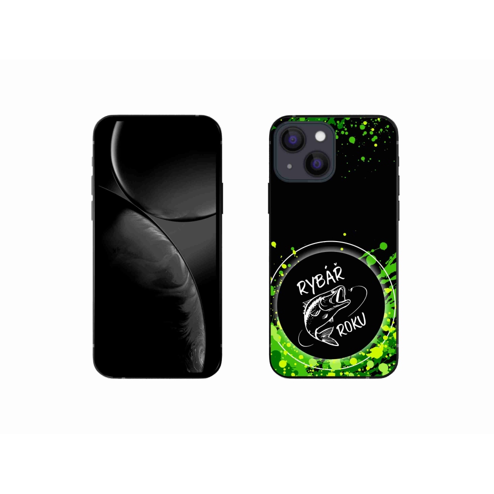 Gélový kryt mmCase na iPhone 13 mini 5.4 - rybár roku čierne pozadie