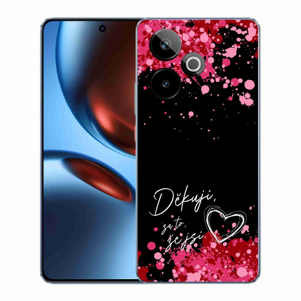 Gélový kryt mmCase na Realme GT 7 5G/GT 7T 5G - zamilovaný text 2 čierne pozadie