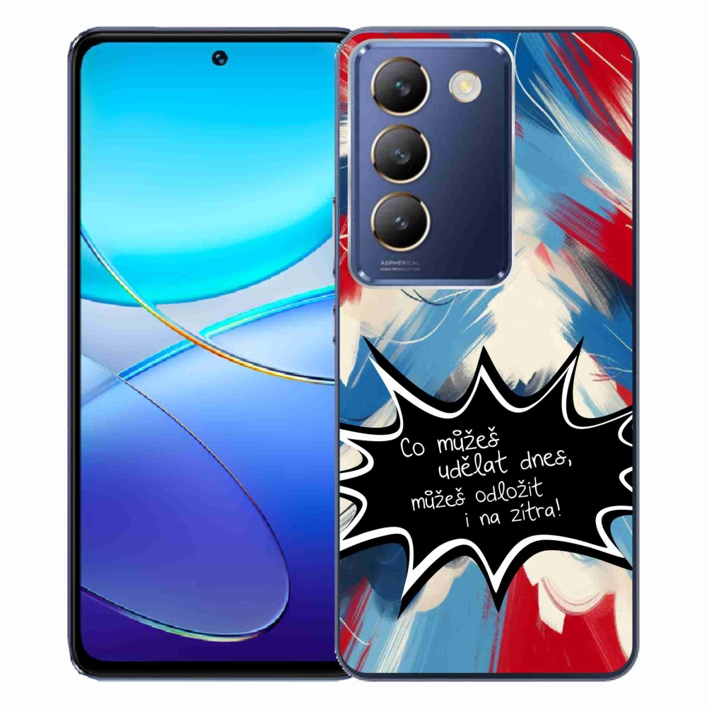 Gélový kryt mmCase na Vivo V40 SE 4G/5G - vtipný text 9 čierne pozadie