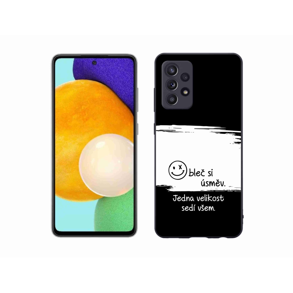 Gélový kryt mmCase na Samsung Galaxy A52/A52 5G - vtipný text 8 bieločierne pozadie