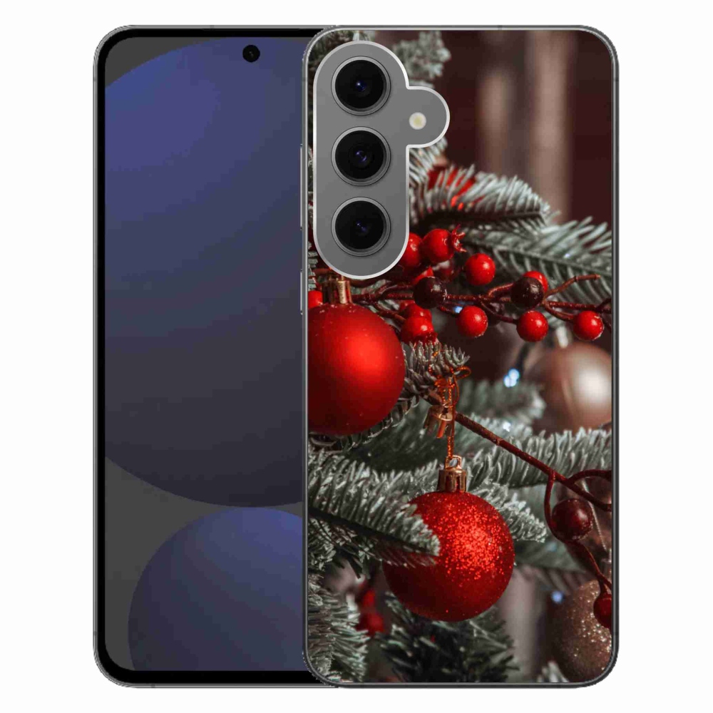 Gélový kryt mmCase na Samsung Galaxy S24 FE - vianočné ozdoby 2