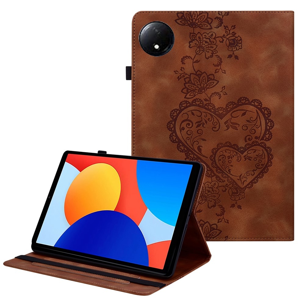 Heart zatváracie púzdro na tablet Xiaomi Redmi Pad SE 8.7 - hnedé