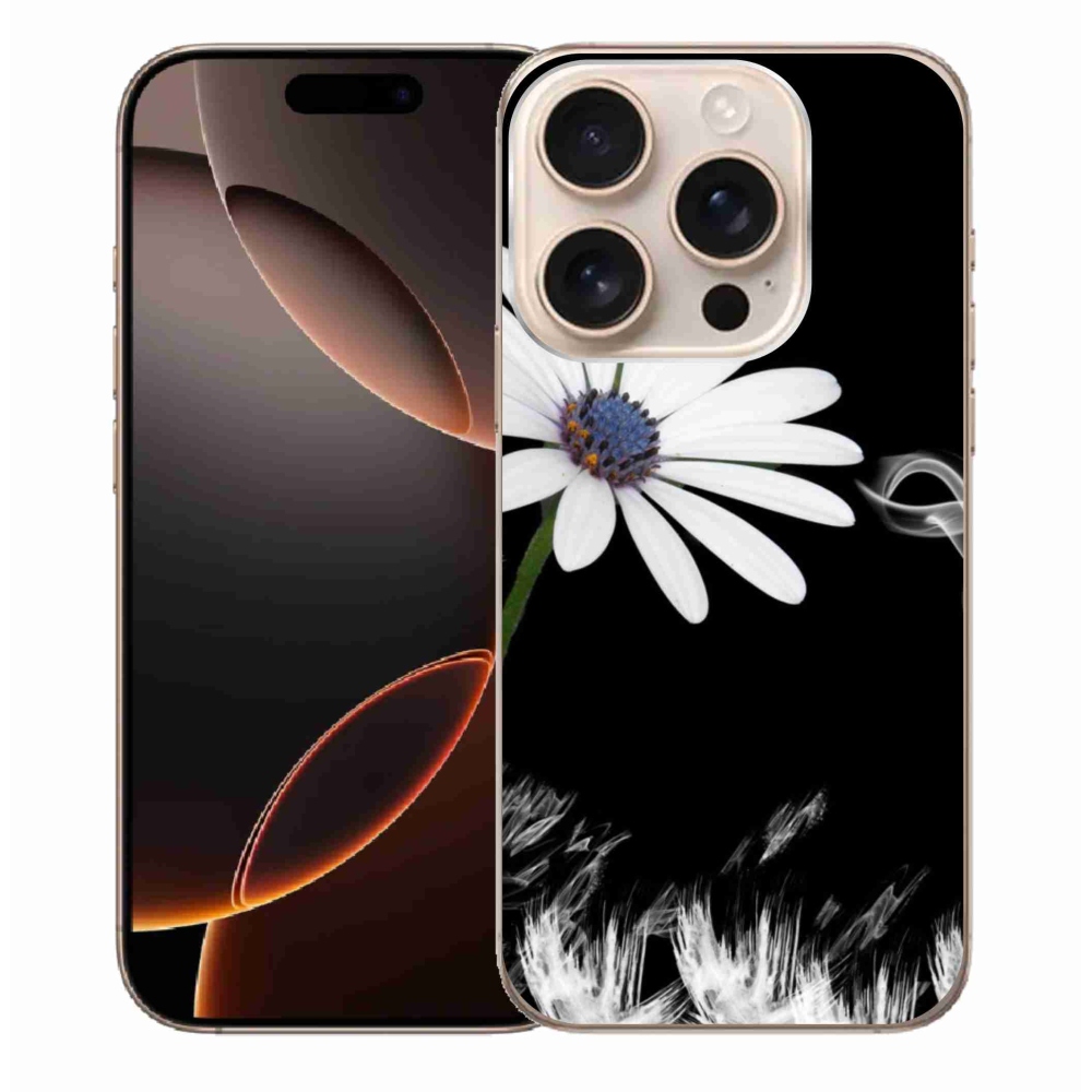 Gélový kryt mmCase na iPhone 16 Pro Max - biela kvetina