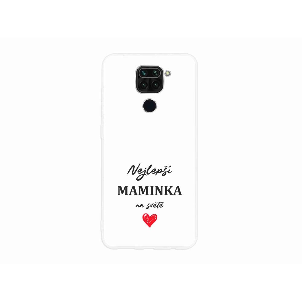 Gélový kryt mmCase na Xiaomi Redmi Note 9 - najlepšia mamička 1 biele pozadie