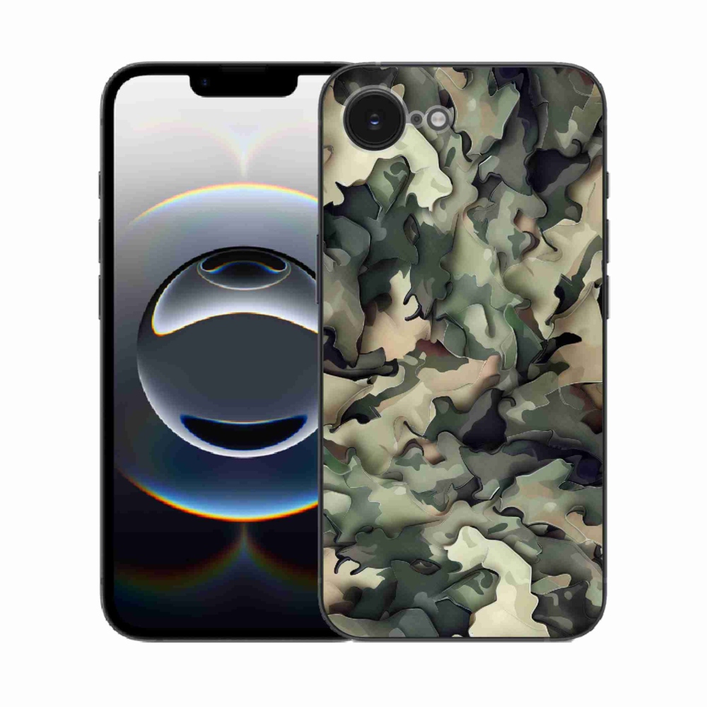 Gélový kryt mmCase na iPhone 16e - maskáčový vzor 9