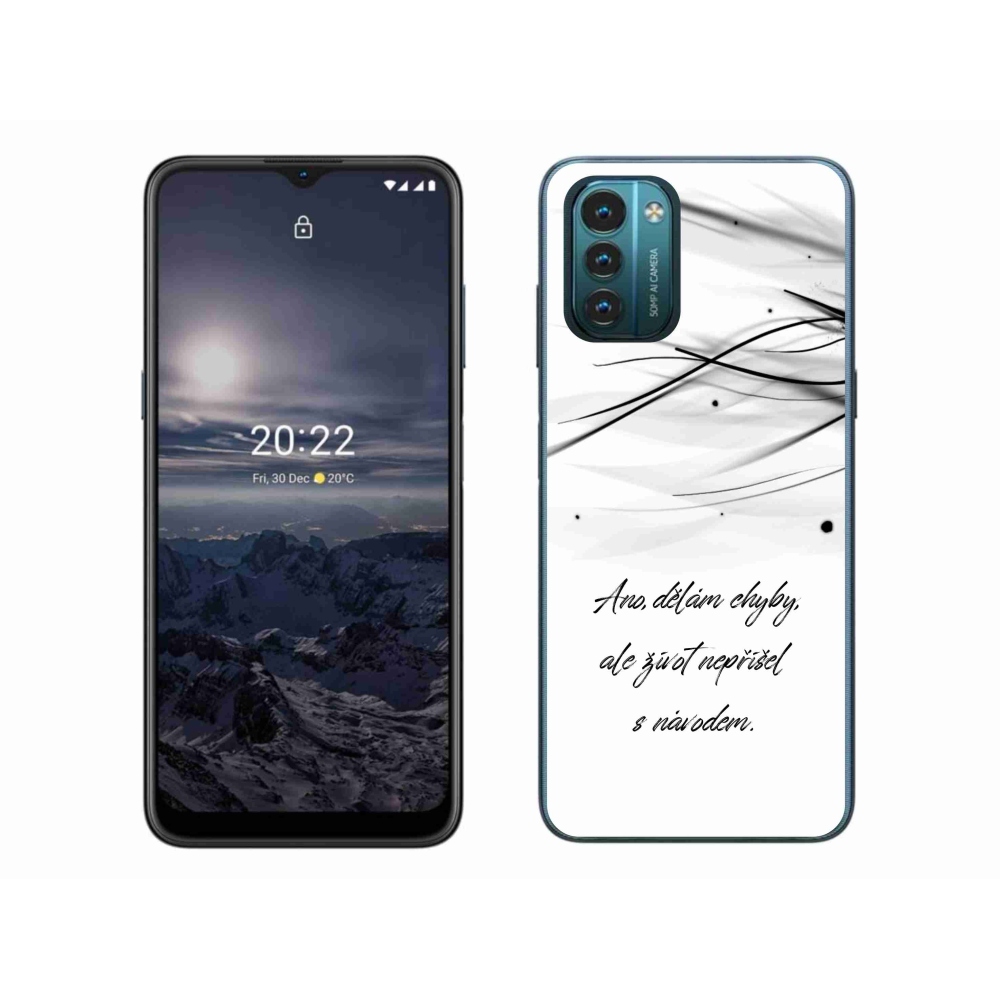 Gélový kryt mmCase na Nokia G11/G21 - citát biele pozadie