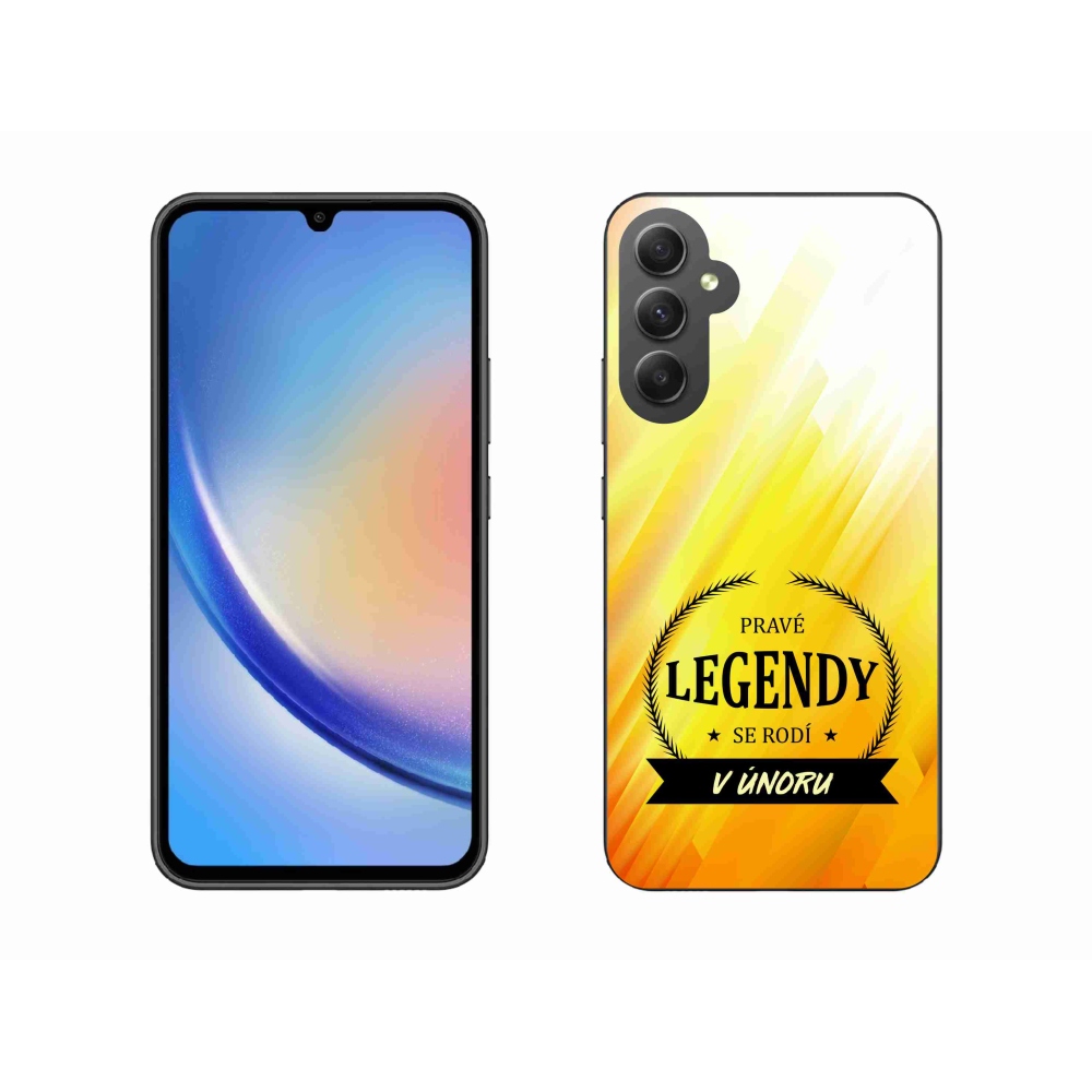 Gélový kryt mmCase na Samsung Galaxy A34 5G - legendy vo februári žlté pozadie