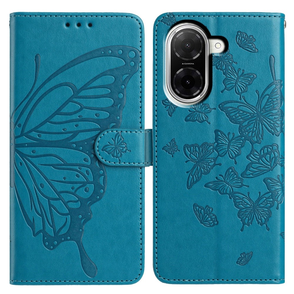 Floral Butterfly knižkové púzdro na Xiaomi Redmi A5 (171.7x77.8x8.3mm) - modré