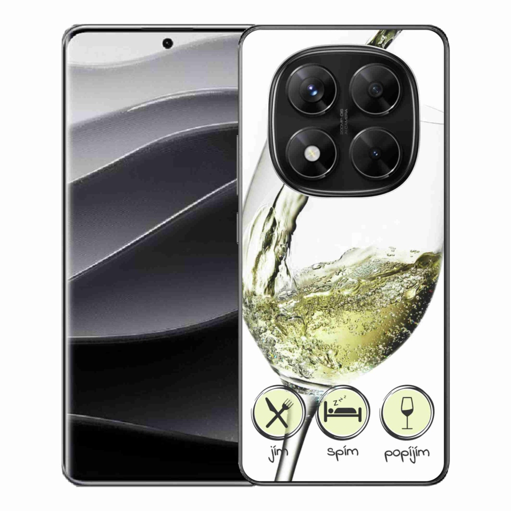 Gélový kryt mmCase na Xiaomi Redmi Note 14 Pro 5G/Poco X7 5G - sklenička vína biele
