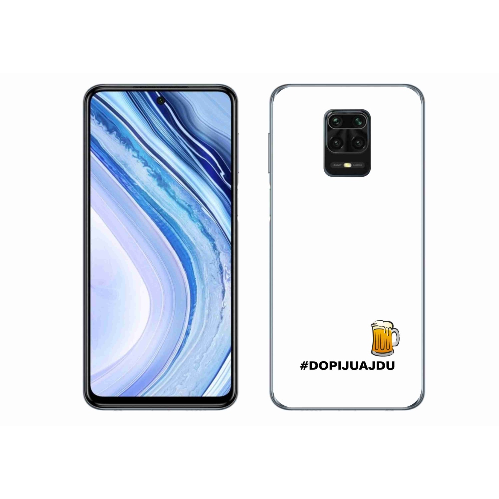 Gélový kryt mmCase na Xiaomi Redmi Note 9S - pivný motív 1 biele pozadie