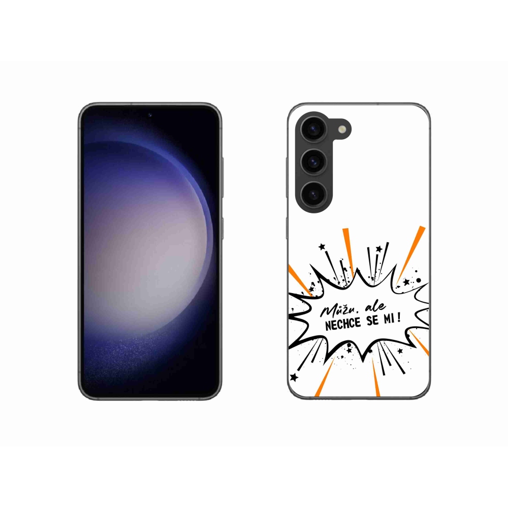 Gélový kryt mmCase na Samsung Galaxy S23 5G - vtipný text 11 biele pozadie