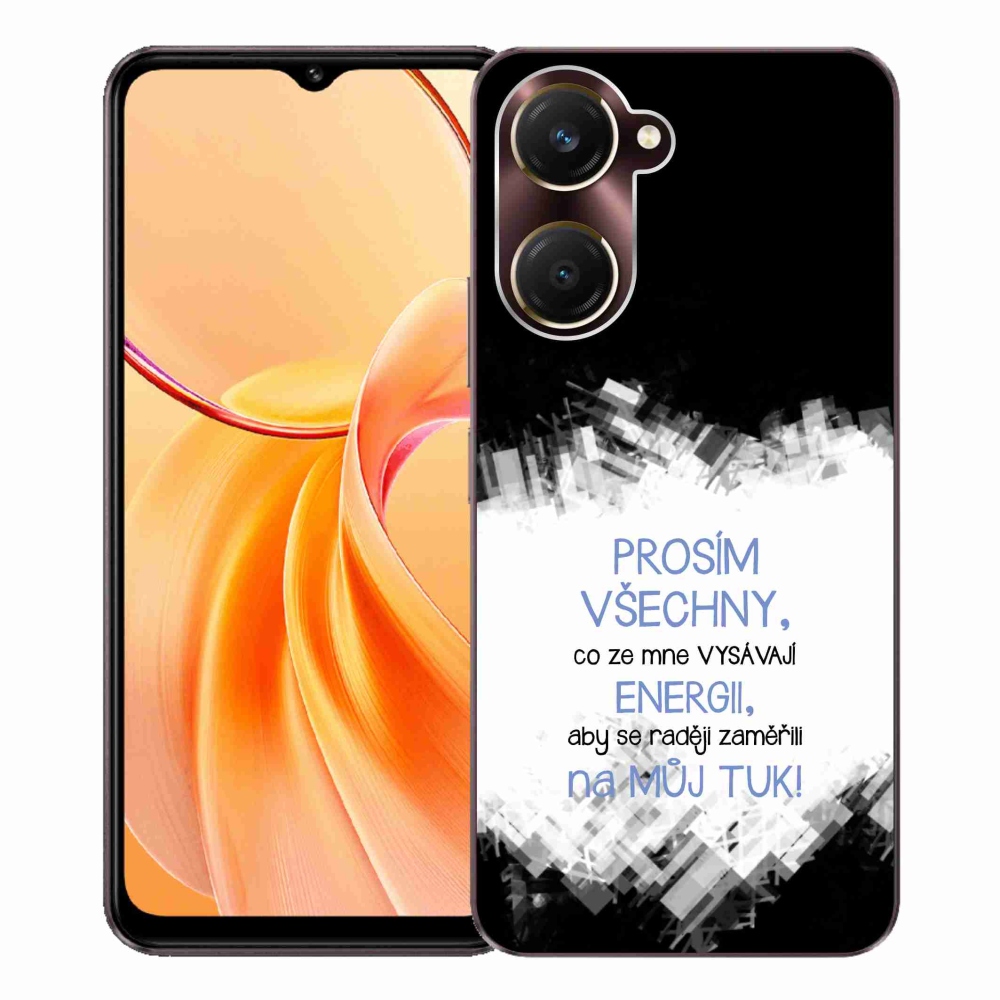 Gélový kryt mmCase na Vivo Y28s 5G - vtipný text 1 modrý