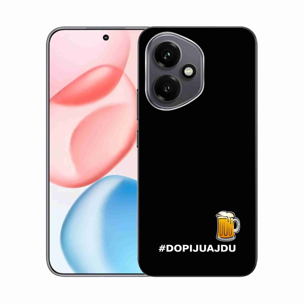 Gélový kryt mmCase na Honor 400 - pivný motív 1 čierne pozadie
