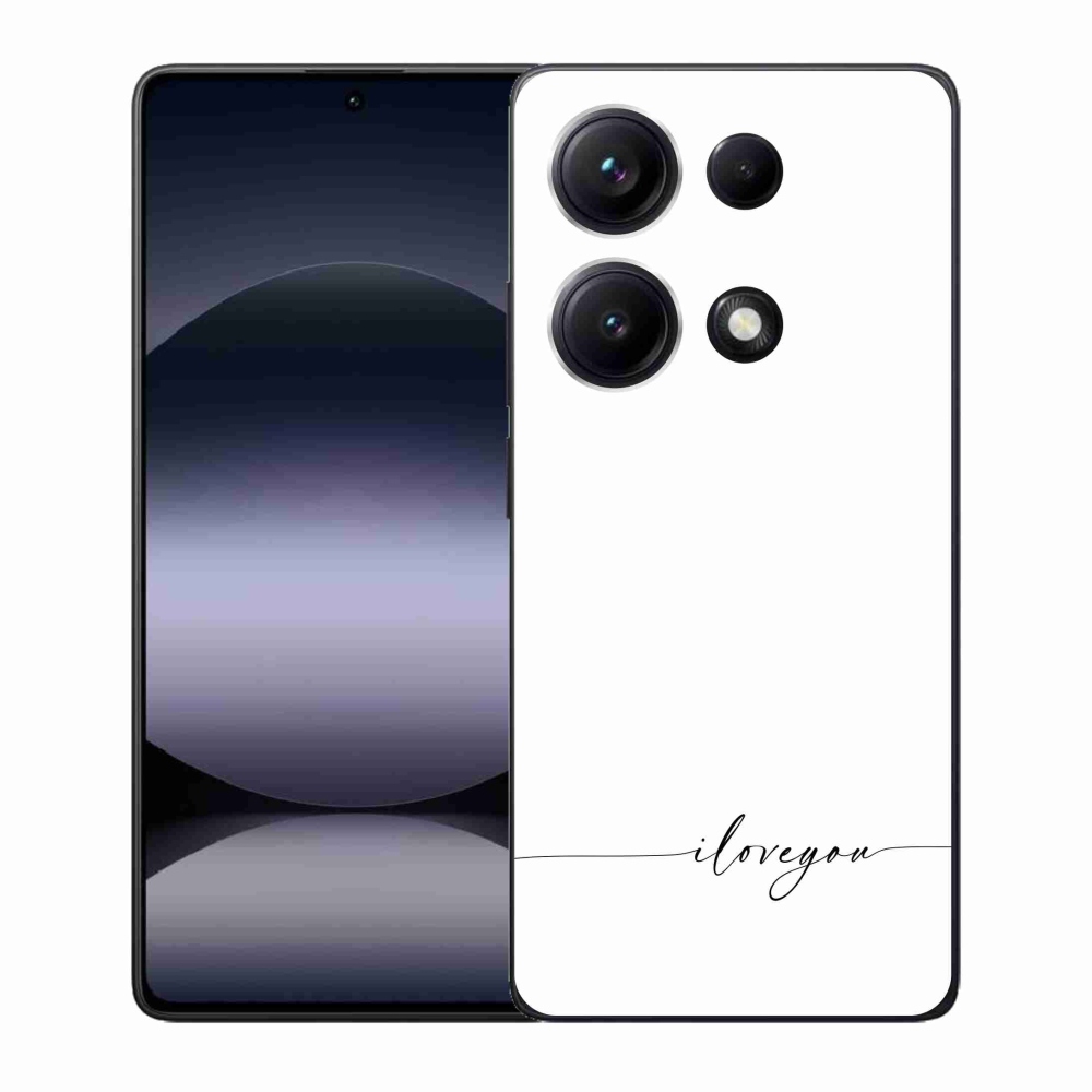 Gélový kryt mmCase na Xiaomi Redmi Note 14S - I love you biele pozadie