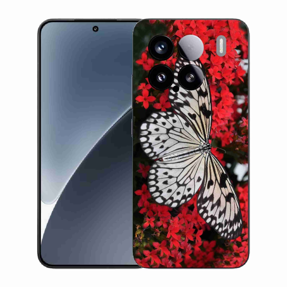 Gélový kryt mmCase na Xiaomi 15 - čiernobiely motýľ 1