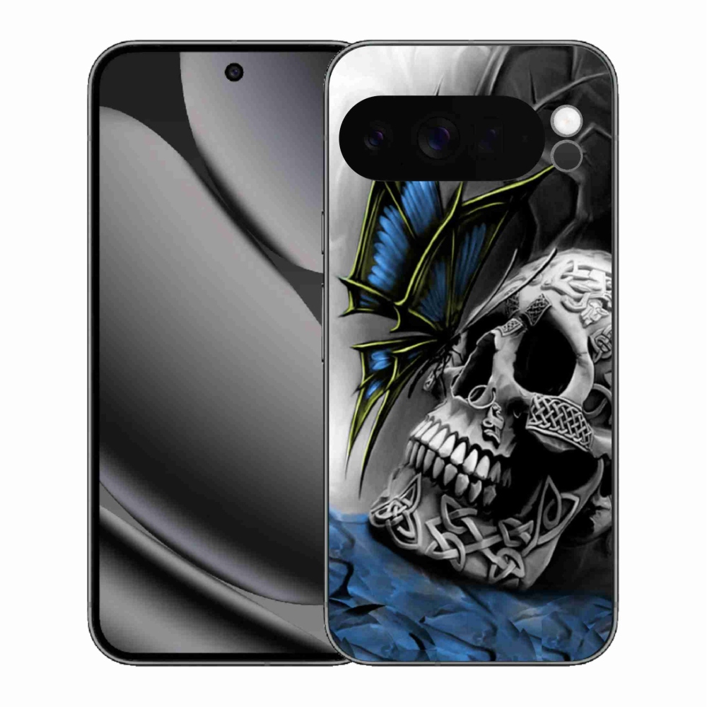 Gélový kryt mmCase na Google Pixel 10 Pro XL - motýľ a lebka