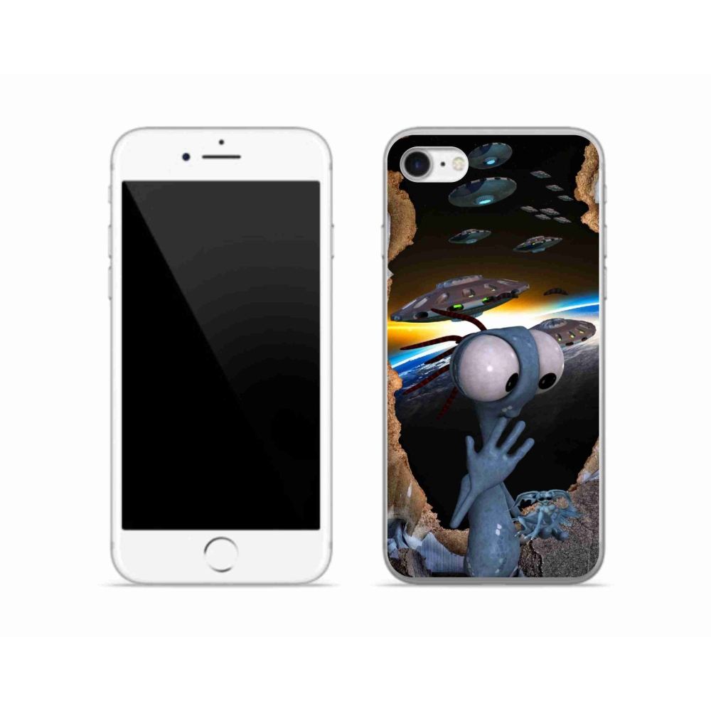 Gélový kryt mmCase na iPhone SE (2020) - mimozemšťan