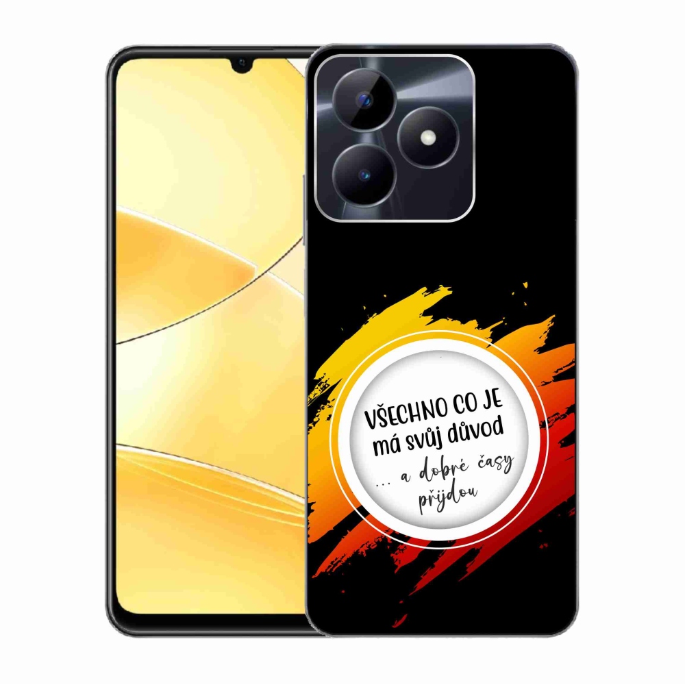 Gélový kryt mmCase na Realme C51/C53 - citát 3 čierne pozadie