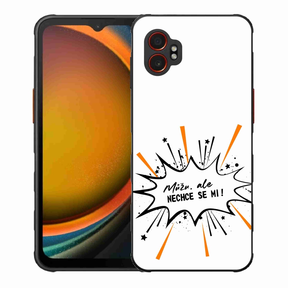 Gélový kryt mmCase na Samsung Galaxy Xcover 7 Pro - vtipný text 11 biele pozadie
