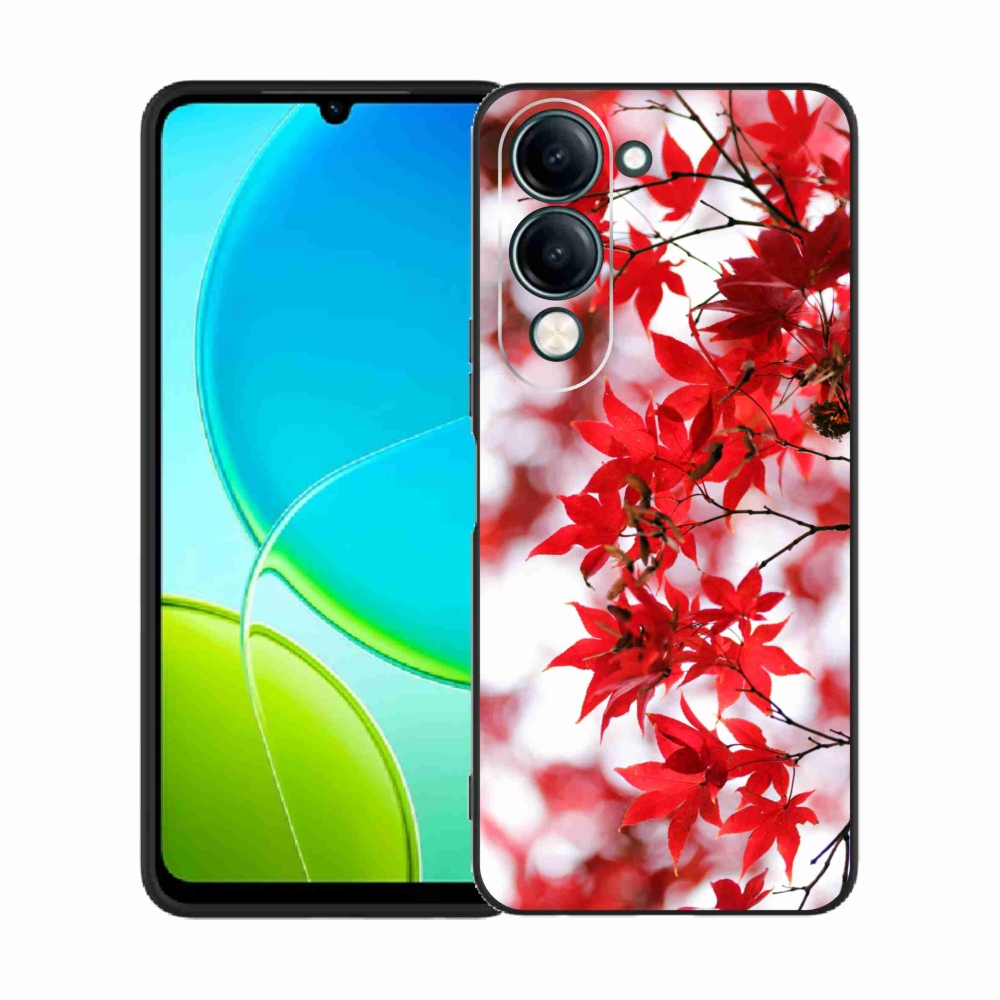 Gélový kryt mmCase na Vivo Y29s 5G - červené listy