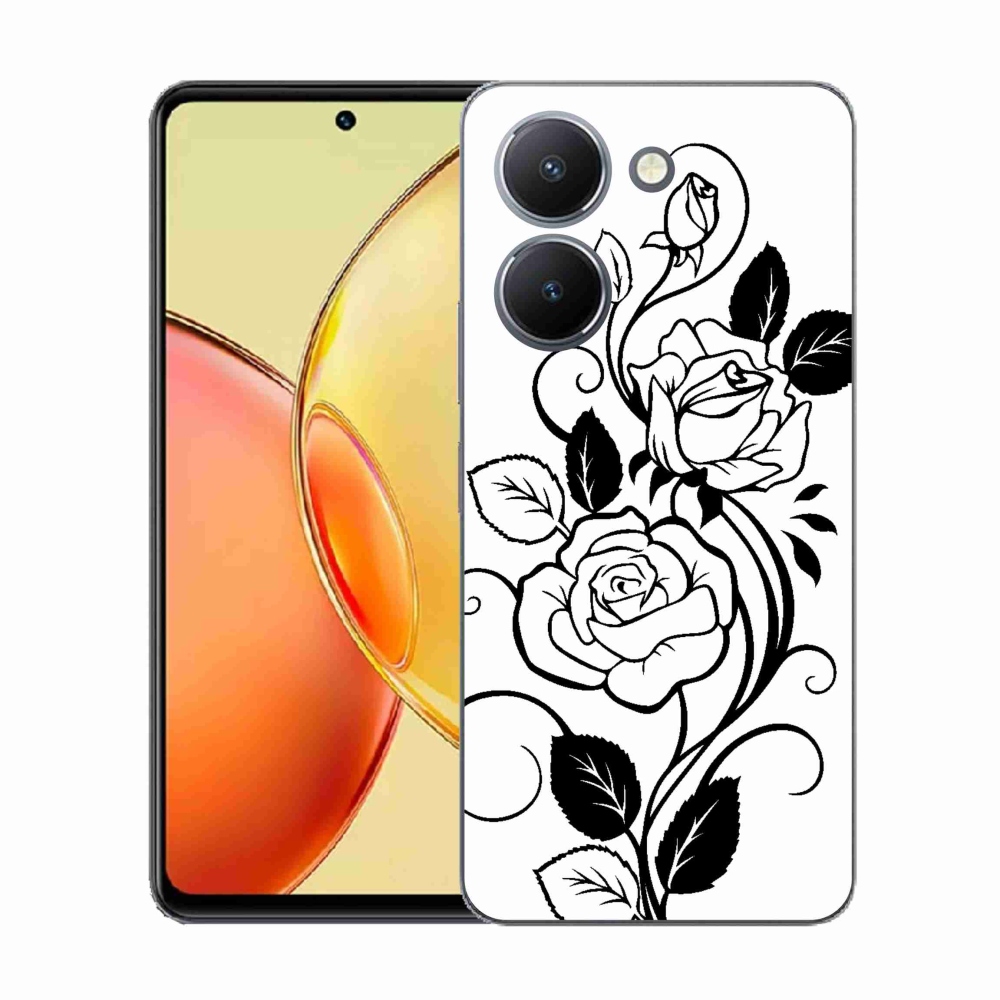 Gélový kryt mmCase na Vivo Y36 - čiernobiela ruža
