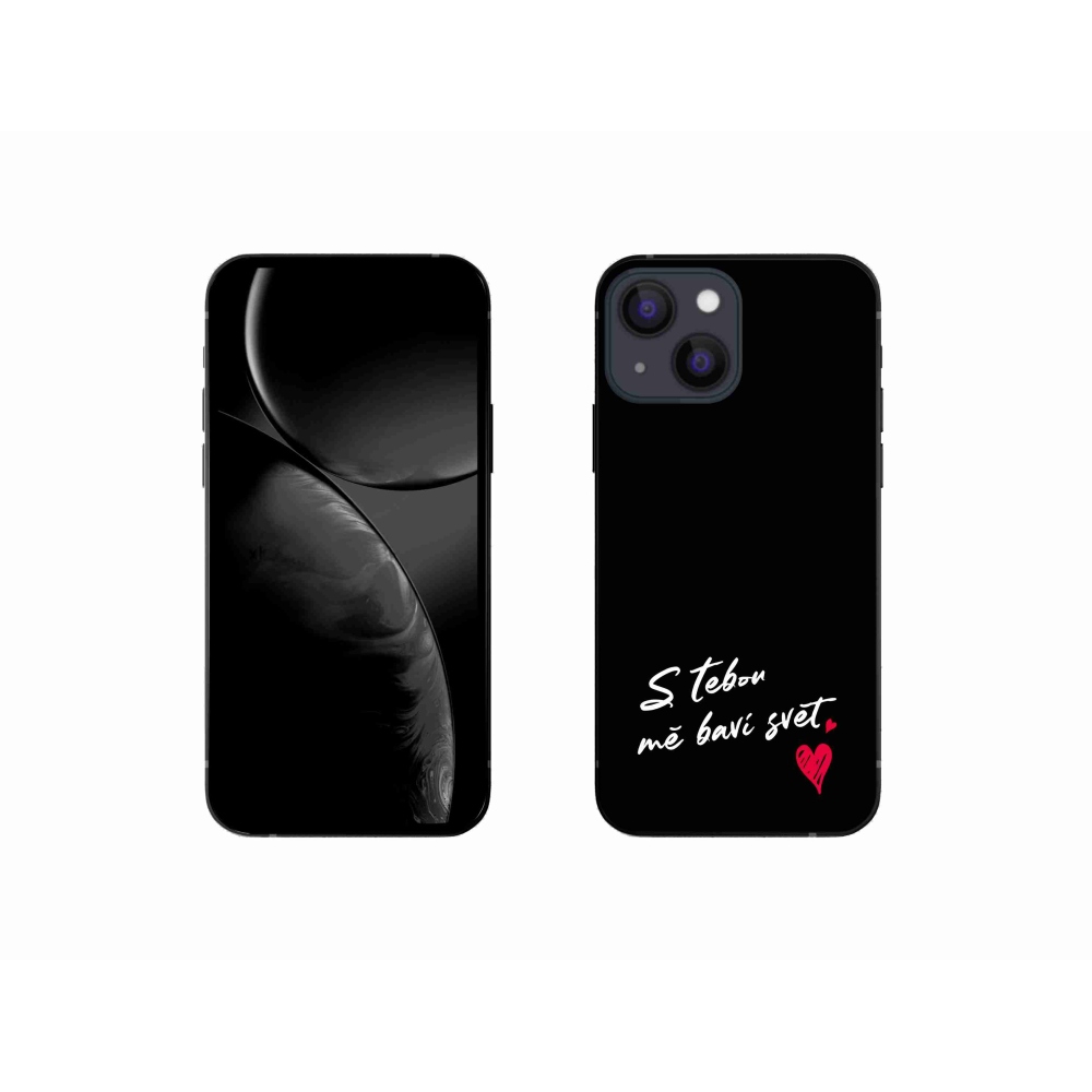 Gélový kryt mmCase na iPhone 13 mini 5.4 - zamilovaný text 1 čierne pozadie