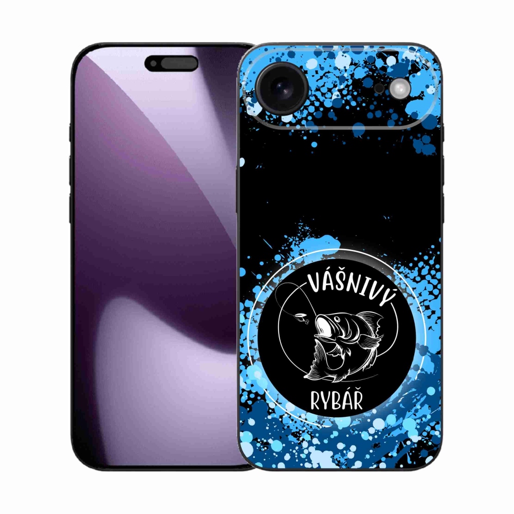 Gélový kryt mmCase na iPhone 17 Air - vášnivý rybár čierne pozadie