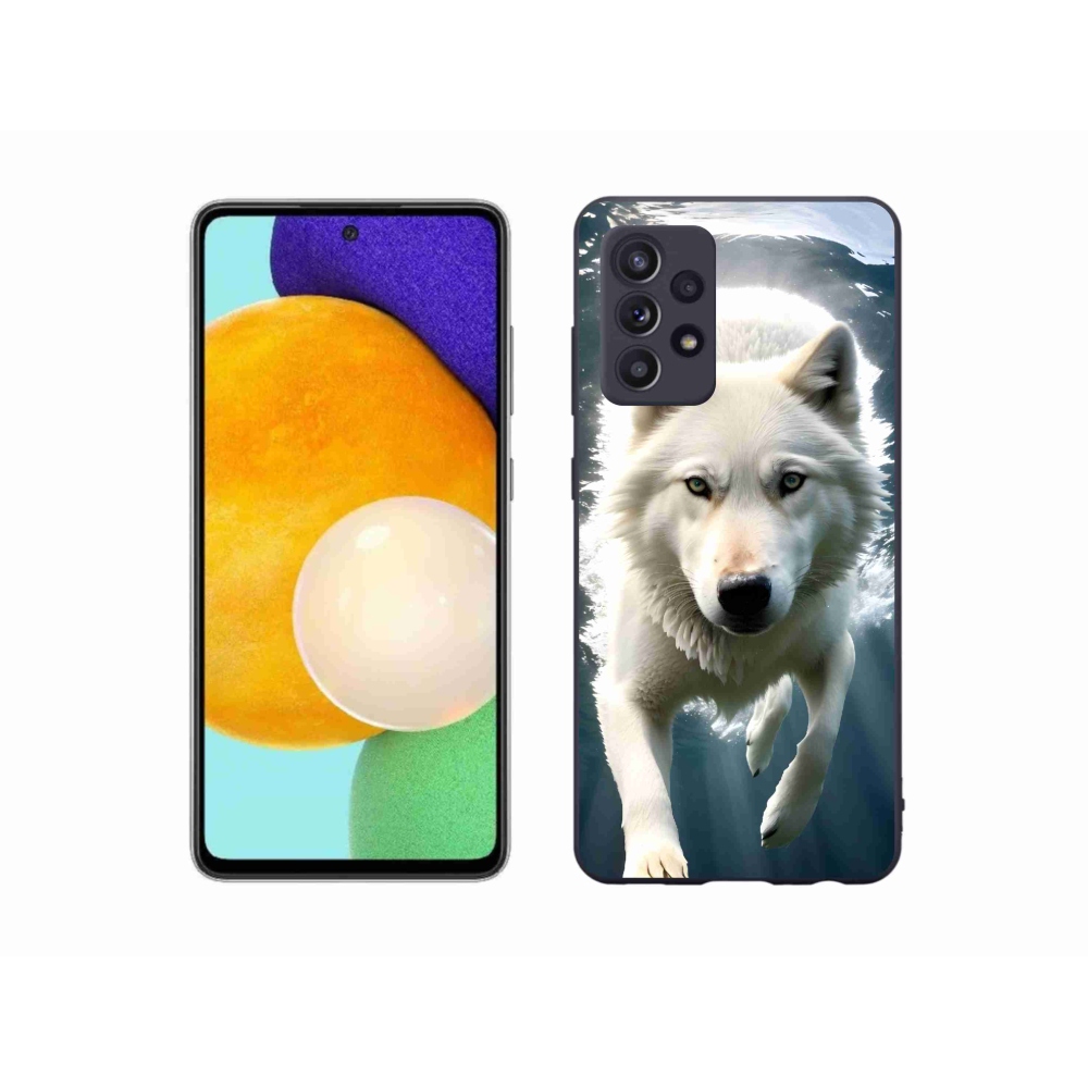 Gélový kryt mmCase na Samsung Galaxy A52s 5G - biely vlk
