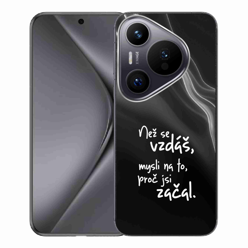 Gélový kryt mmCase na Huawei Pura 70 Pro - citát 2 čierne pozadie