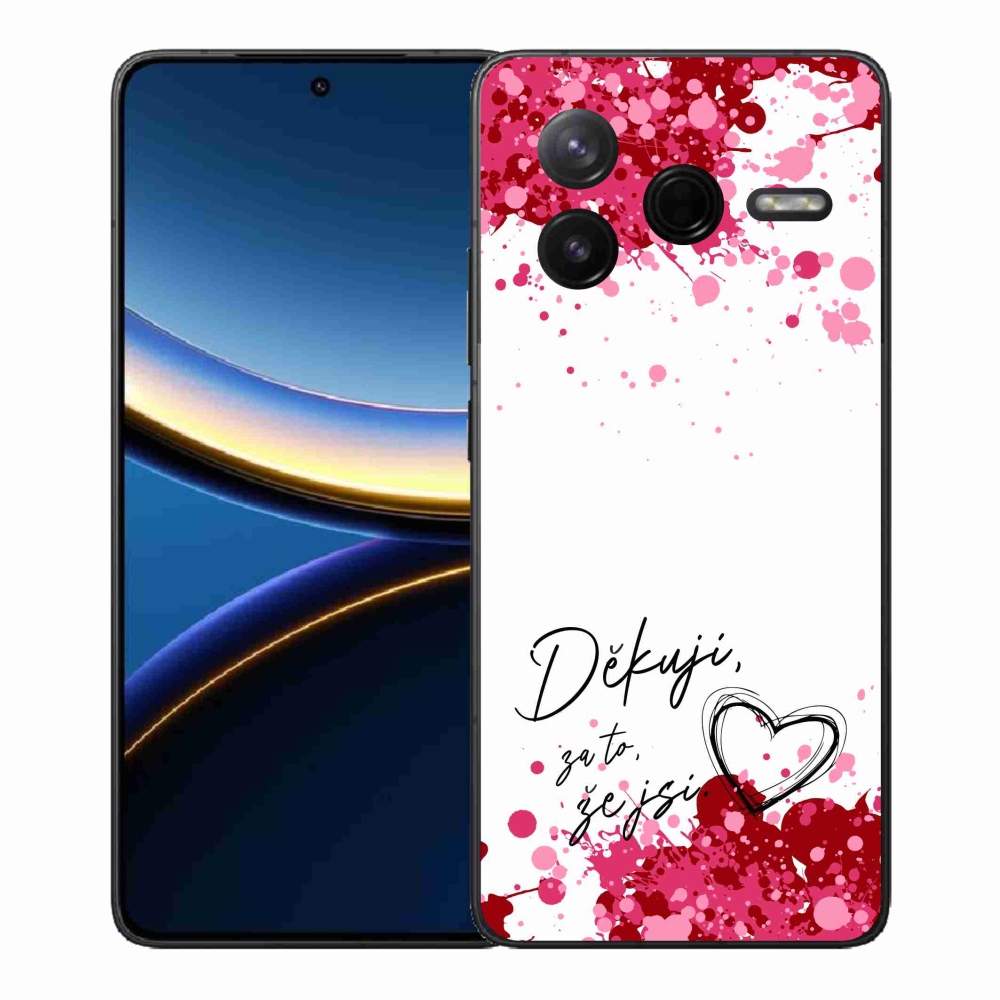 Gélový kryt mmCase na Xiaomi Poco F7 Pro - zamilovaný text 2 biele pozadie