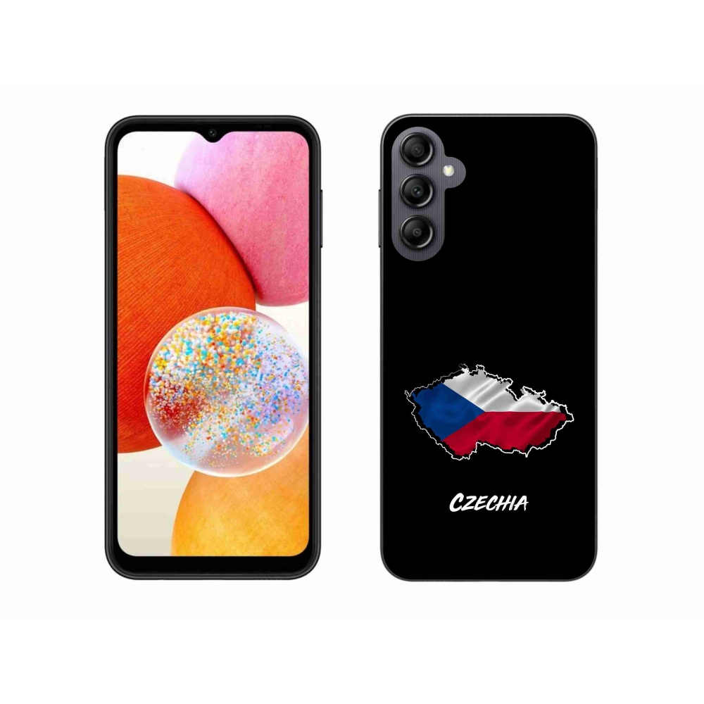 Gélový kryt mmCase na Samsung Galaxy A14 4G/5G - Czechia čierne pozadie